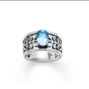 James Avery Adoree ring in blue topaz size 7